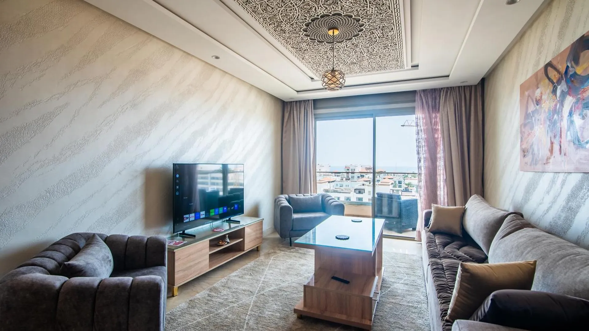New Luxury Apartment 130Sqm With Seaview Wifi Unlimited With Optical Fiber 阿加迪尔