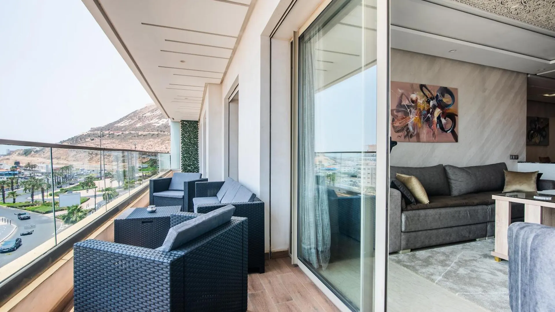 New Luxury Apartment 130Sqm With Seaview Wifi Unlimited With Optical Fiber 阿加迪尔